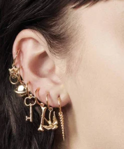 CLASSICS MINI ANWAR. Lion Knocker Hoop Earrings - Gold