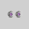 CLASSICS WISDOM. Silver Moon Crescent Earrings - Amethyst