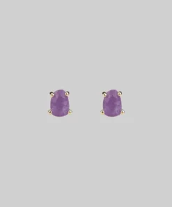 CLASSICS RUNE. Amethyst Slice Gold Earrings