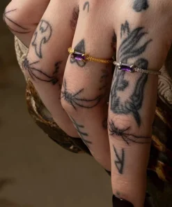 CLASSICS NYMPH. Amethyst Snake Skin Ring - Gold