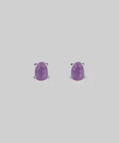 CLASSICS RUNE. Amethyst Slice Silver Earrings