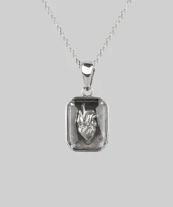 CLASSICS HEART KEEPER. Anatomical Heart Under Glass Necklace - Silver Necklaces & Chains