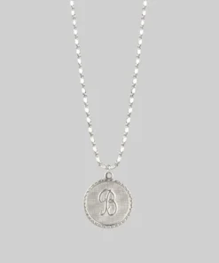 End Of Line Initial Medallion Silver Necklace (A - M)