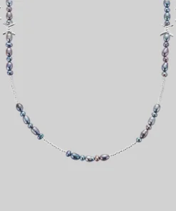 SS22 DIVINE. Barbed Wire & Black Pearl Sunglasses Chain - Silver New In