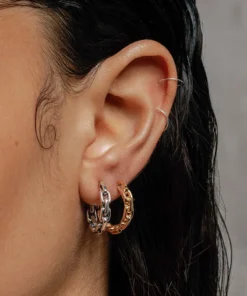 SS22 RESOLUTE. Chunky Chain Hoop Earrings - Silver