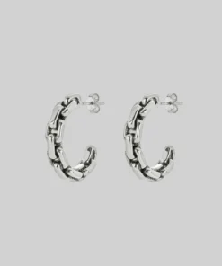 SS22 RESOLUTE. Chunky Chain Hoop Earrings - Silver