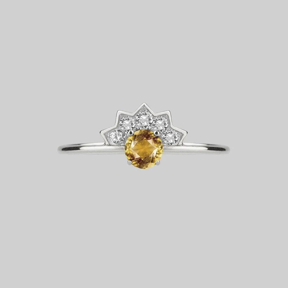 CLASSICS Rings FLAPPER. Citrine Sunburst Silver Ring 1 CLASSICS Rings FLAPPER. Citrine Sunburst Silver Ring