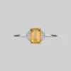CLASSICS DECOR. Citrine Ornamental Silver Ring Rings