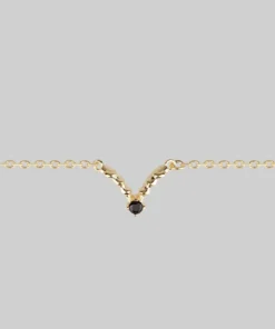 CLASSICS CUPID. Black Spinel Chevron Collar - Gold Necklaces & Chains