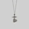 CLASSICS FORBIDDEN. Heart Dagger Necklace - Silver