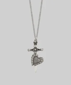 CLASSICS FORBIDDEN. Heart Dagger Necklace - Silver