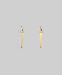 CLASSICS BETRAYAL. Dagger & Cubic Zirconia Earrings - Gold
