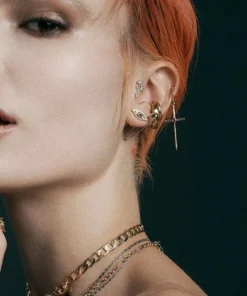 CLASSICS SOLENE. Safety Pin Single Earring - Silver