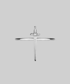 CLASSICS BETRAYAL. Dagger & Cubic Zirconia Ring - Silver Rings