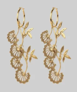 regalrose outlet shop 66 CLASSICS AELLA. Floral Drop Hoop Earrings - Gold