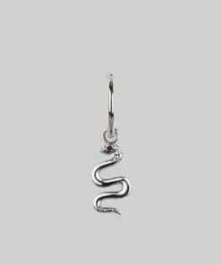 CLASSICS DIVINITY. Garnet Snake Hoop Earrings - Silver 9 CLASSICS DIVINITY. Garnet Snake Hoop Earrings - Silver