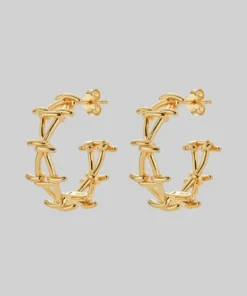 SS22 BEYOND. Barbed Wire Hoop Earrings - Gold