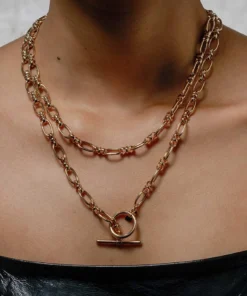 SS22 Necklaces & Chains GETAWAY. Double Wrap T-Bar Chain - Gold