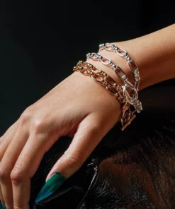 SS22 Bracelets GETAWAY. Double Wrap T-Bar Chain Bracelet - Silver