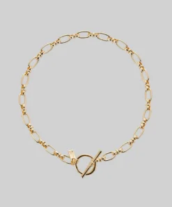 SS22 GETAWAY. Double Wrap T-Bar Chain Bracelet - Gold