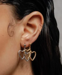 SS22 FOLLOW ME. Mini Heart Drop Earrings - Gold