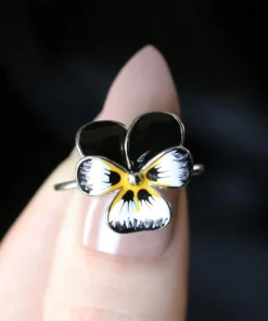 End Of Line Rings FERVOR. Black Pansy Silver Ring