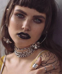 End Of Line BLOOM. Floral Hoop Earrings - Silver