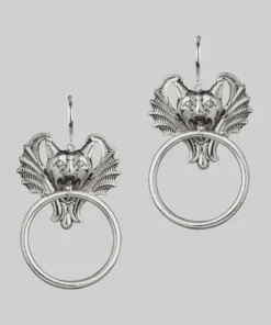 CLASSICS DRAKKAR. Gargoyle Knocker Hoop Earrings - Silver