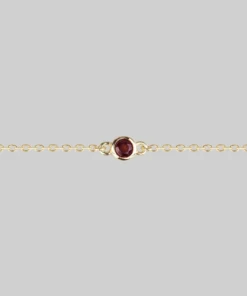 CLASSICS DEVIL'S STARE. Simple Garnet Chain Choker - Gold