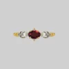SS22 Rings POISON. Garnet & Skulls Ring - Gold