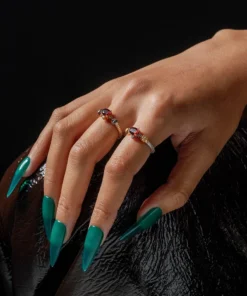 SS22 Rings POISON. Garnet & Skulls Ring - Gold