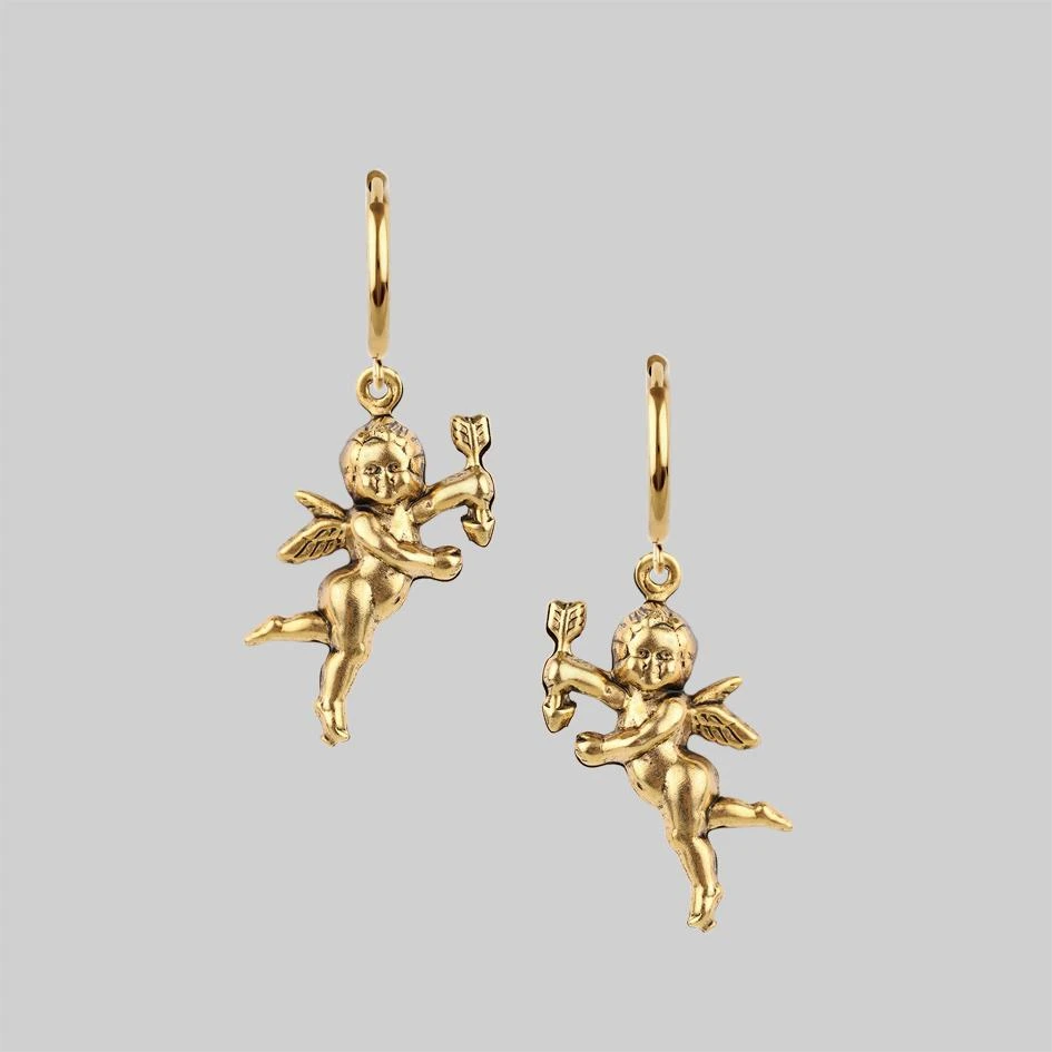 CLASSICS DAY DREAMER. Cherub Hoop Earrings - Gold 1 CLASSICS DAY DREAMER. Cherub Hoop Earrings - Gold