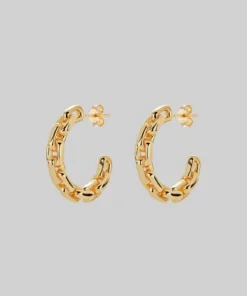 SS22 RESOLUTE. Chunky Chain Hoop Earrings - Gold