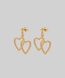 SS22 FOLLOW ME. Mini Heart Drop Earrings - Gold