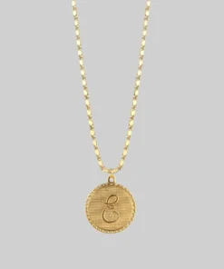End Of Line Initial Medallion Gold Necklace (A - M) Necklaces & Chains