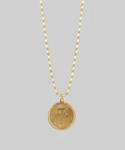 End Of Line Initial Medallion Gold Necklace (A - M) Necklaces & Chains