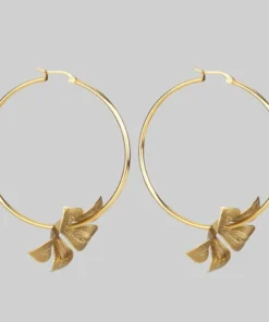 End Of Line BLOOM. Floral Hoop Earrings - Gold