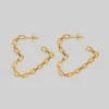 SS22 The Chain Heart Hoops - Gold Earrings