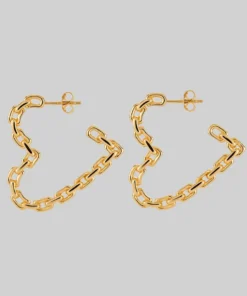 SS22 The Chain Heart Hoops - Gold Earrings