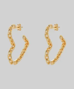 SS22 The Chain Heart Hoops - Gold Earrings