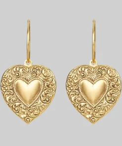 CLASSICS LOVE STRUCK. Heart Hoop Earrings - Gold