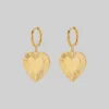 SS22 REVOLUTION. Sunburst Heart Hoop Earrings - Gold