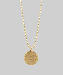End Of Line Initial Medallion Gold Necklace (N - Z) Necklaces & Chains