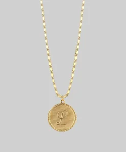 End Of Line Initial Medallion Gold Necklace (A - M) Necklaces & Chains