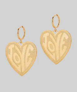 SS22 FREEDOM. Love Heart Hoop Earrings - Gold