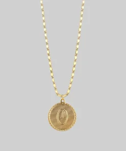 End Of Line Initial Medallion Gold Necklace (N - Z) Necklaces & Chains