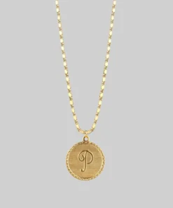 End Of Line Initial Medallion Gold Necklace (N - Z) Necklaces & Chains