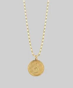 End Of Line Initial Medallion Gold Necklace (N - Z) Necklaces & Chains