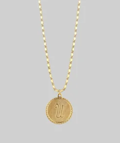End Of Line Initial Medallion Gold Necklace (N - Z) Necklaces & Chains
