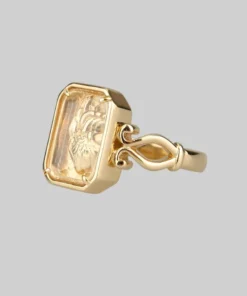 CLASSICS Rings HEART KEEPER. Anatomical Heart Under Glass Ring - Gold